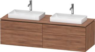 Duravit Waschtisch-Unterschrank L-Cube 162x55x48,2cm, 2 SBK, Nussb Nat, Aho re