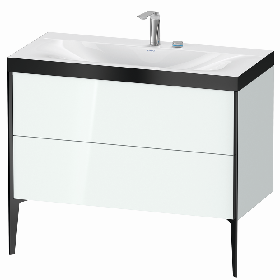Artikelbild 1 des Artikels „DU WTU XViu/Viu, 2 Ausz, 610x1000x480mm 2 HL, schw. m/ weiß hgl, Ra. B2 ES Nussb “