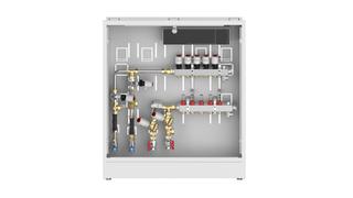 Danfoss UnoFloor Heizen/Kühlen mit Icon 24V, 7 HK, links mit 2 x AB-PM Sets