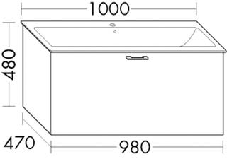 Burgbad Waschtischunterschrank Diago 98x48x47cm, Sand Ultramatt, 1 Auszug