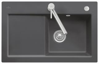 V&B Spüle Subway 45 m Abl.garn, Exzenter, ebony CeramicPlus