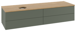 V&B WTU m F-Struktur -Beleuchtung Antao 160x50cm, WBP hon. Oa, lea gre. m Lac