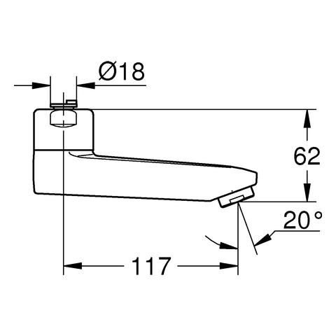 Artikelbild 3 des Artikels „GROHE Gussauslauf 13137 Ausladung 115 mm chrom “