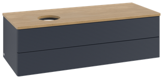 V&B WT-Unterschrank m F-Struktur Antao 120x36x50cm, WBP hon. Oa, md bl. m Lac