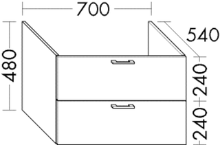 Burgbad Waschtischunterschrank sys30 70x48x54cm, Sana, 1 Schublade/Auszug