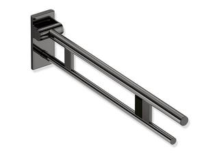 HEWI Stützklappgriff System 900 PVD Duo Fk-Spülausl., re, 862mm, SW-chrom gl