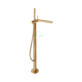Keuco Wannen-Einhebelmischer Edition 400 Ausl. 290mm, bodenst., messing gebürstet