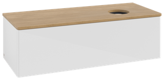 V&B WTU o. F-Struktur -Beleuchtg. Antao 120x36x50cm, WBP hon. Oa, glo wh. Lac