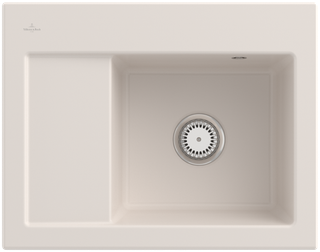V&B Spüle Subway 45 Compact re, m Abl.garn, Hand., crema CeramicPlus