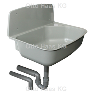 HAAS Universal-Ausgussbecken Greta 526x342x367mm, PP, mit Siphon, grau