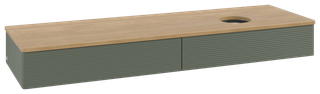 V&B WT-Unterschrank m F-Struktur Antao 160x50cm, WBP hon. Oa, lea gre. m Lac