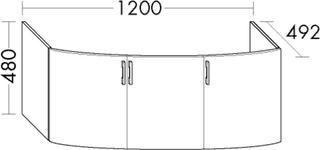 Burgbad Waschtischunterschrank Diago 120x48x49,2cm, Grau Ultramatt, 3 Türen