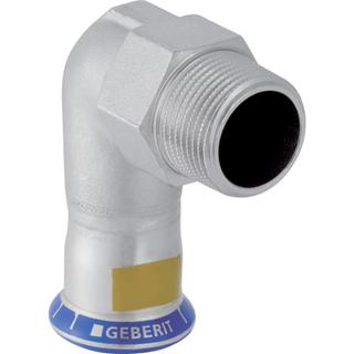 Geberit Gas-Übergangswinkel Mapress 90Grad mit AG, Edelstahl, d= 18mmxR 1/2