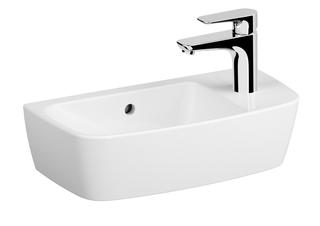VitrA Aufsatz-Handwaschbecken Shift 50x25cm, asy, B li, m ÜL, 1 HL re, we V