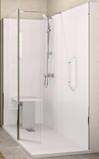 Kinedo Kinemagic Kalypso 180x80 E DUO Walk In Schwenkflügel Dekorglas EHM
