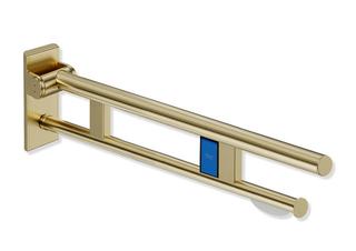 HEWI Stützklappgriff System 900 PVD Duo m., Halt., FSA, li, 862mm, MS geb.