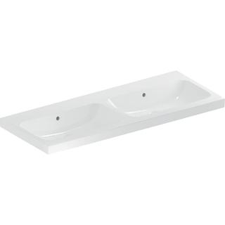Geberit Doppelwaschtisch iCon 120x48cm, o. Hahnl., mit Überlauf, weiß