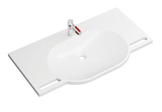 HEWI Mineralguss-Waschtischset 950 100x55cm, mit Einhebelmischer, stahlblau