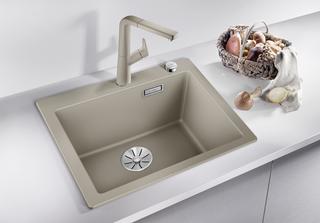 Blanco Becken PLEON 5 SILGRANIT 51,5x51cm, tart., m Ablauffernbedienung