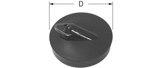 ASW Magnet-Ventilstopfen d= 45,5mm, mit großem Ring, schwarz
