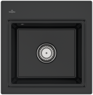 V&B Spüle Subway Style 50 S Gitter, re, m Abl.garn, Hand., P black