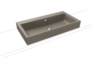 Kaldewei Aufsatz-Waschtisch PURO 3158 90x46cm, o. Hahnl., sw, P-E, warm grey60