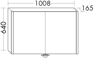 Burgbad Spiegelschrank Bel 100x64x16cm, Cube PG2, vert. LED, dim