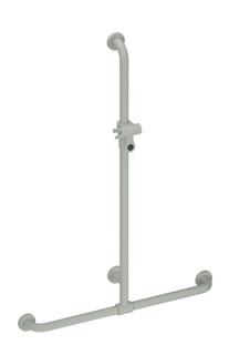HEWI Duschhandlauf 801 762x1100mm, fe-grau, m Brausest., matt