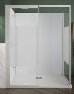 Kinedo Kinemagic Design F 140x70 Ecke Hoch offen ohne Tür Thermostat Mattglas