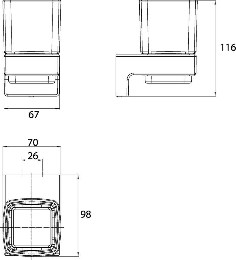 Artikelbild 5 des Artikels „Glashalter Cue Wandmodell, Kristallglas satiniert “