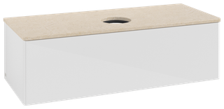 V&B WT-Unterschrank o. F-Struktur Antao 120x36x50cm, WBP botti., glo wh. Lac