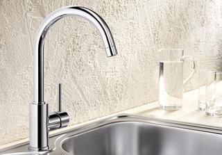 Blanco Spültisch-Einhebelmischer MIDA metallische Oberfläche, HD chrom