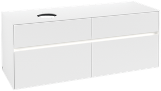 V&B Waschtischunterschrank Collaro 140x54,8x50cm, WT l, LED 10,4W, wh. mt.