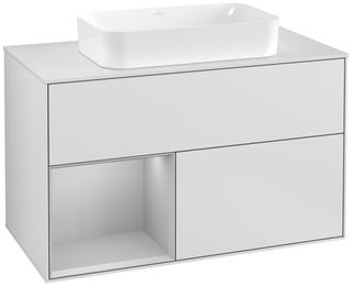 V&B WT-Unterschrank Wandbel. Finion 100, Pl w m, Reg li lig Gr m, wh. m Lac