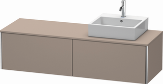 DU WTU XSquare 400x1600x548, wandhängend Basalt Matt,2 Ausz.,Becken r. ES Ah. re.