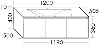 BB Set Aufpreis (SGAD120) rc40System, 505x1200x410, Weiß Velvet