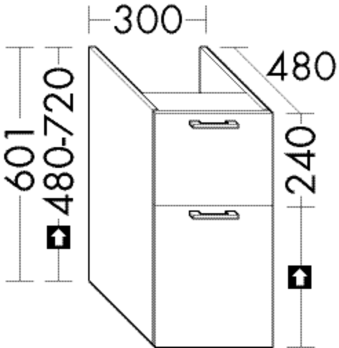 Artikelbild 1 des Artikels „Burgbad Unterschrank sys30 30x60,1x48cm, 1 Schublade/Auszug, Sana PG4“