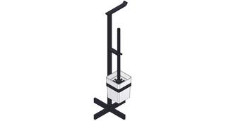 Giese WC-Bürstengarnitur Solid Stand, Gl. sat., 239x239x690mm, sw ma