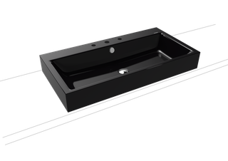 Kaldewei Aufsatz-Waschtisch PURO 3158 90x46cm, 3 Hahnl., sw, P-E, schwarz