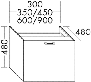 Burgbad Unterschrank sys30 45x48x48cm, Aqua, 1 Auszug