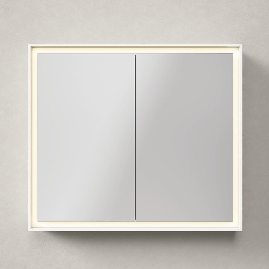 Artikelbild 2 des Artikels „Duravit Spiegelschrank L-Cube 80x70x15,5cm, we. ma, Türanschl. re/li 80 x 70 x 15,5 cm | weiß matt“