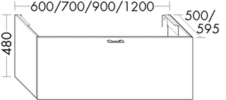 Burgbad Waschtischunterschrank sys30 120x48x59cm, Diago, 1 Auszug