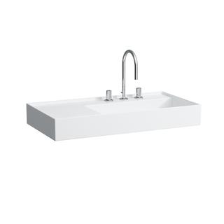 Laufen Waschtisch KARTELL 90x46cm, Abl. li, o. ÜL, 1 Hahnl., weiß