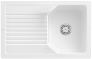 V&B Flächenbündige Spüle Linara 45 Flat m Abl.garn, Hand., st. white CeramicPlus