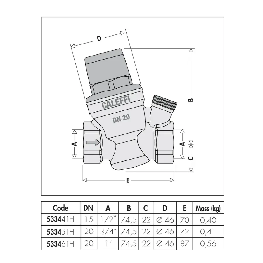 Artikelbild 2 des Artikels „Caleffi Schrägsitz-Druckminderer vc, m Manometeran., m. 80 GrC, d 15mm Ø 15 mm“