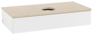 V&B WTU m F-Struktur -Beleuchtg. Antao 100x19x50cm, WBP-farbe botti., wh. m Lac
