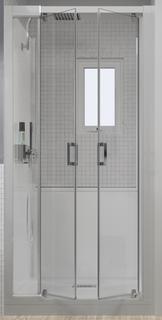 Kinedo Kinemagic Design F120x90Nische Mix 2Schwenktüren Einhebelm. Klarglas