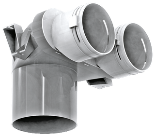 Blauberg Ventiladapter BlauFast RPZ 125/90x2 Decke, Kunststoff