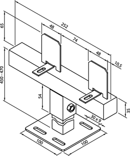 Zehnder Fußkonsole FMORV 45M ZRV 543, 543/1, Sonderfarbe