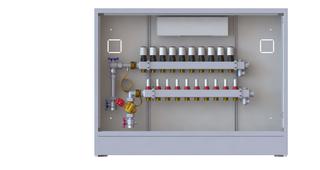 Danfoss Wohnungsstation UnoFloor Comfort 8 HK, Mont li, UP, mit Tür und Rahmen